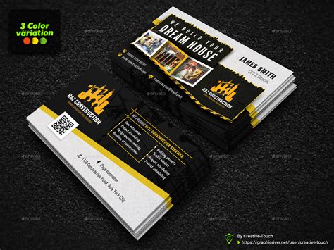 Construction Business Card, Print Templates | GraphicRiver