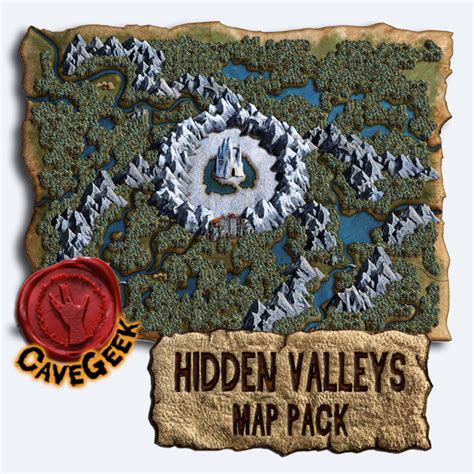 Hidden Valleys Map Digital Asset Pack - Cave Geek Art