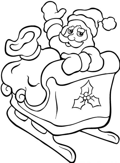 Santa in sleigh coloring pages download and print for free