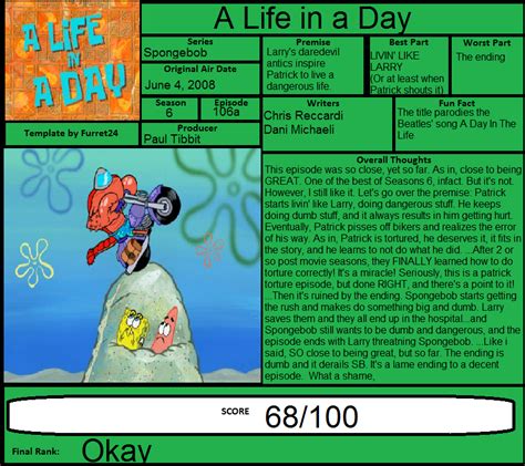 Spongebob Review: A Life in a Day by Spongey444 on DeviantArt