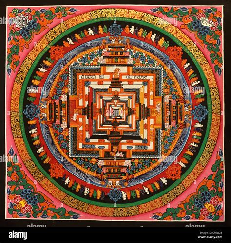 Mandala - Buddhist painting Thangka from Nepal Stock Photo - Alamy