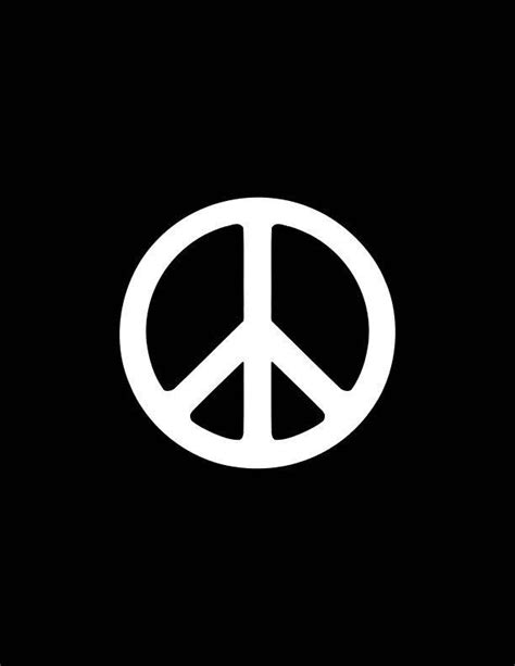 a white peace sign on a black background