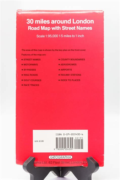 30 Miles around London Folding Road Map, street names, index, vintage 1983. | eBay