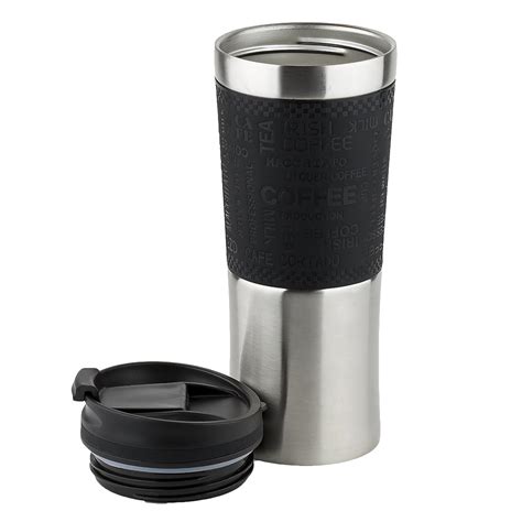 Stainless Steel Insulated Coffee Mug, One Handed Open to Drink, Double Walled and Leakproof for ...