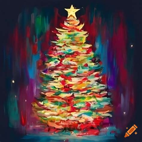 Christmas tree painting