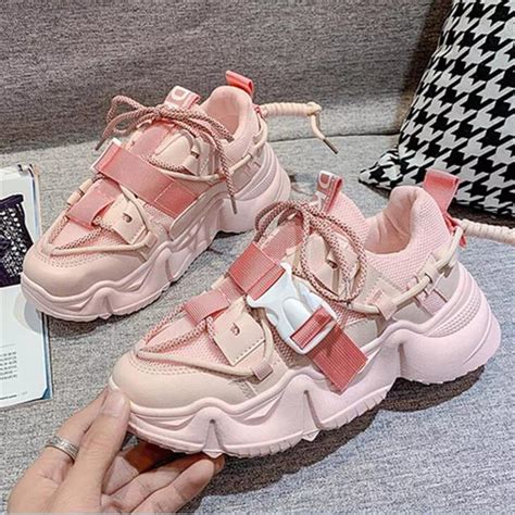 Chunky Fashion Flat Sneakers For Girls 1.5 Inch Joggers Shoes - China Shoes Store