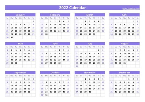 Printable Weekly Calendar 2022