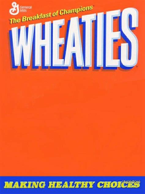 Put photo on the Wheaties box | Box template, Cereal boxes diy, Templates