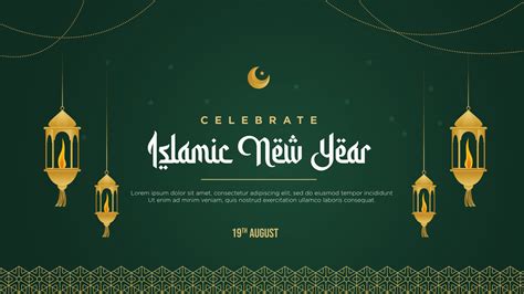 Celebrate Islamic new year banner design template 2810347 Vector Art at Vecteezy