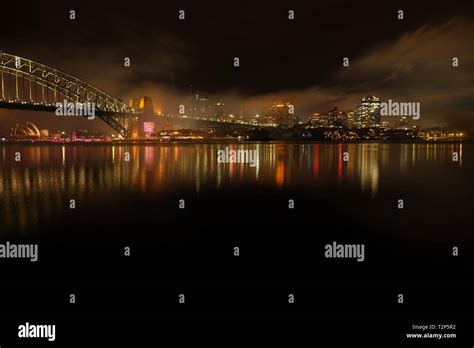 Sydney skyline by night Stock Photo - Alamy