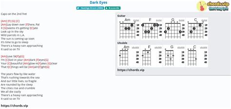 Chord: Dark Eyes - tab, song lyric, sheet, guitar, ukulele | chords.vip