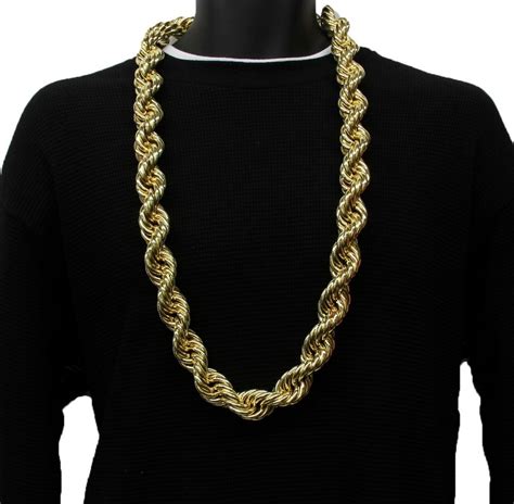 14K Yellow Gold 21.00mm Dookie Run Dmc Rope chain 36" | Sarraf.com