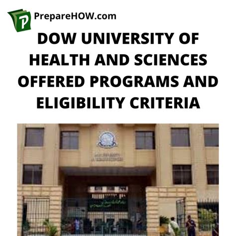 DOW University Of Health & Sciences Offered Programs And Eligibility ...