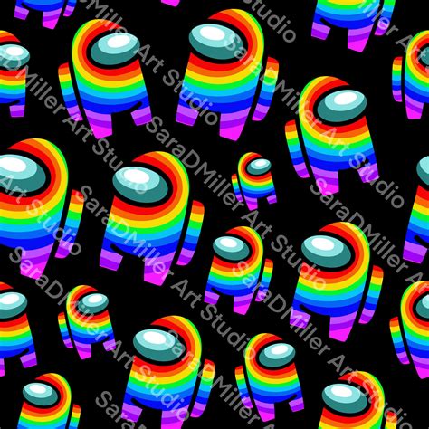 AMONG US rainbow Design Seamless JPEG File digital download | Etsy