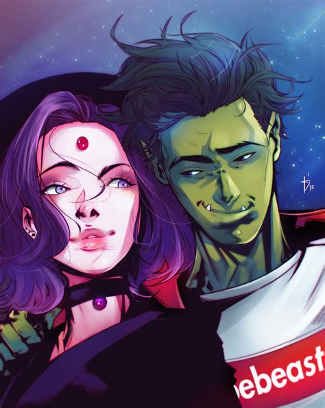 ArtStation - Raven and Beastboy. 🌟