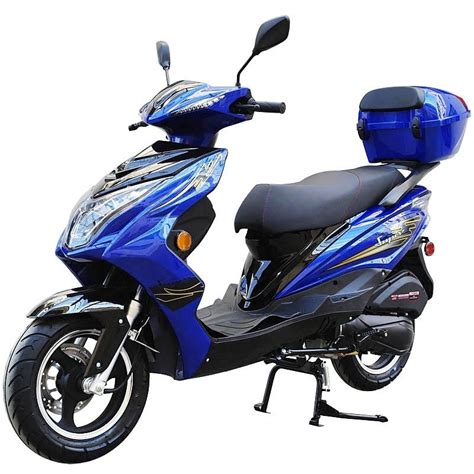 200cc Gas Moped Scooter Super 200 BLUE, Automatic CVT Big Power Engine, Sporty Style | Gas moped ...