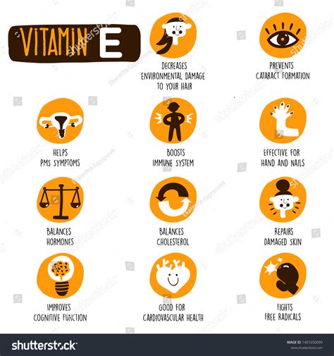 Vitamin E Health Benefits Funny Infographic Stock Vector (Royalty Free) 1401650099 | Shutterstock