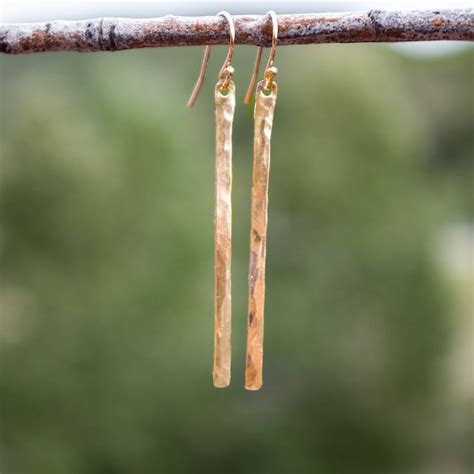 Gold Bar Earrings - Etsy