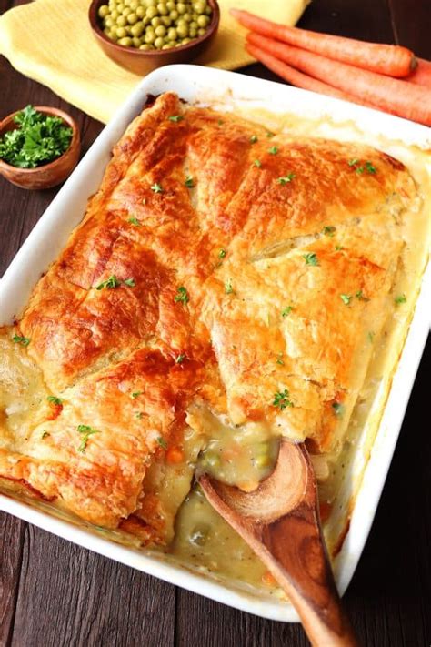 Puff Pastry Chicken Pot Pie Casserole Dish - Simply Happenings