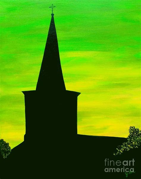 Silhouette Church Painting Painting by JoNeL Art - Fine Art America