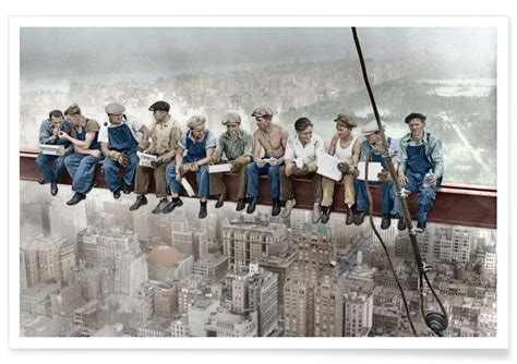 Lunch Atop a Skyscraper Colourised Poster | JUNIQE