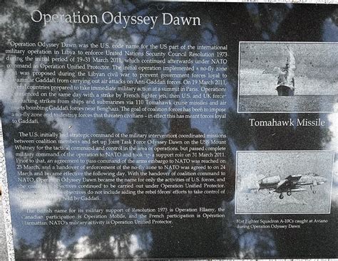 Operation Odyssey Dawn Historical Marker