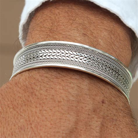 Elegant Cuff 925 Sterling Silver Wide Bracelet - VY Jewelry