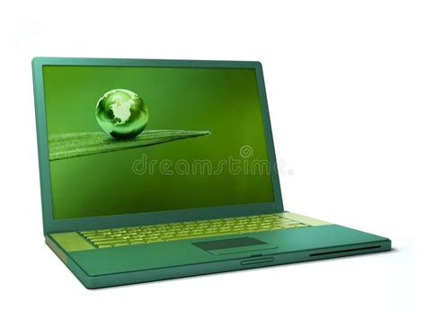 Green laptop stock illustration. Illustration of background - 17147120