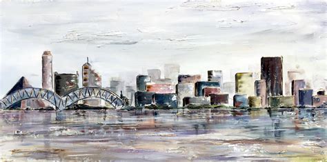 Memphis Skyline: "River Reflections" 15x30 on canvas | Memphis skyline ...