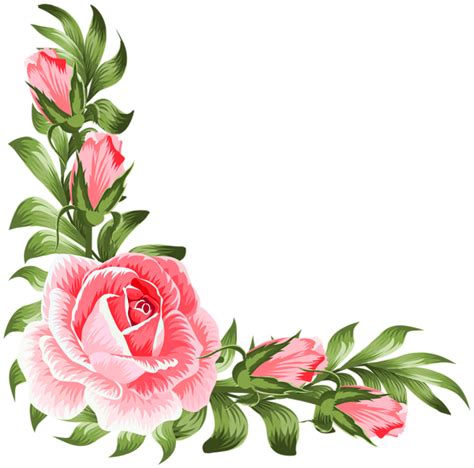 Rose Corner Decoration PNG Clip Art | Flower border png, Flower clipart images, Flower art