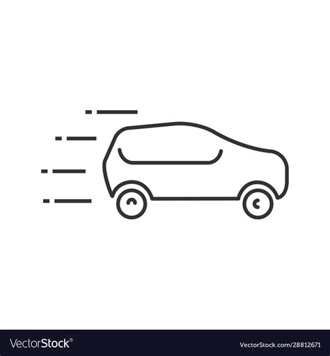 Moving car linear icon Royalty Free Vector Image