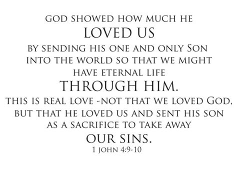 God Showed How Much He Loved Us Vinyl Wall Statement - 1 John 4:9-10 ...