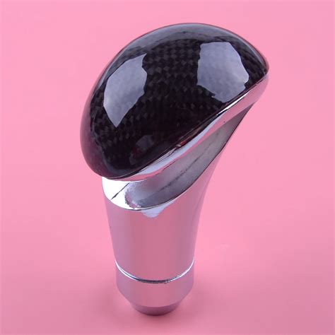 DWCX Car Auto Carbon Fiber Chrome Plated Ergonomic Automatic Gear Shift Knob Shifter Lever ...