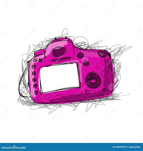 Camera, Sketch for Your Design Stock Vector - Illustration of lens, painting: 63499954