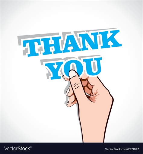 Thank you sticker in hand Royalty Free Vector Image