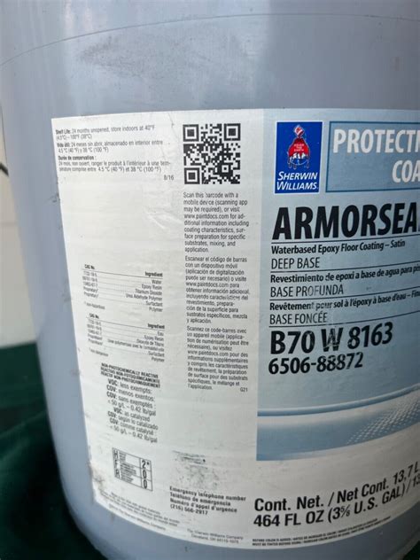 Sherman Williams Armorseal 8100 Waterbased Epoxy Floor Coating Satin Snapple Blu | eBay