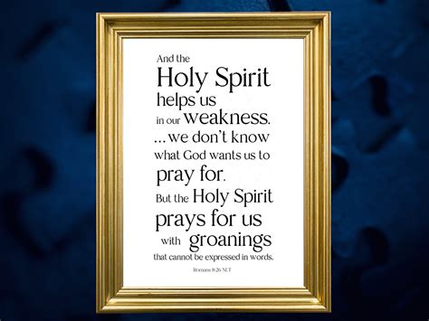 The Holy Spirit Helps Us to Pray Scripture Romans 8:26, Digital Download Faith Gift, Bible ...