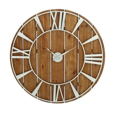 Cole & Grey Oversized Metal Wood 36" Wall Clock | Wall clock, Farmhouse wall clocks, Wood clocks