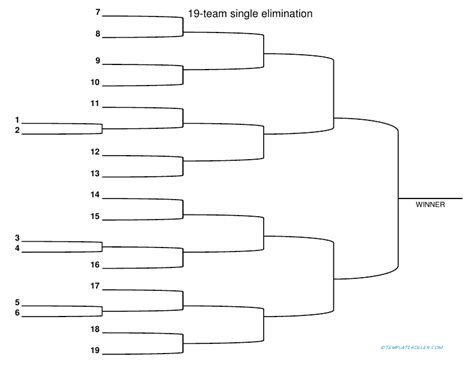 19-team Single Elimination Bracket Template Download Printable PDF ...