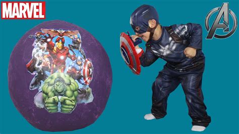 Marvel Giant Surprise Kinder Egg Toys Opening Avengers Spiderman Captain America Hulk CKN Toys ...