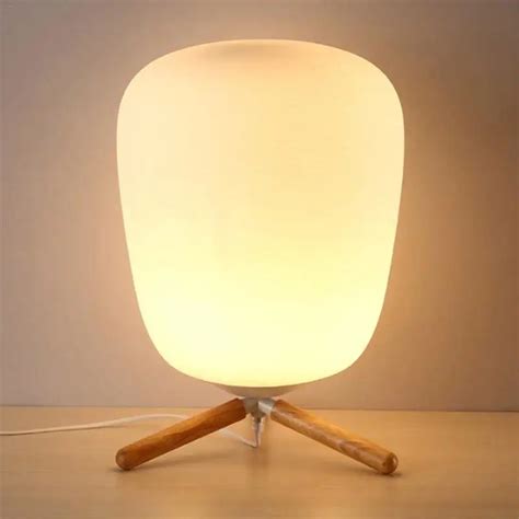 Ultra Modern Mini Fashion Frosted Glass Lampshade And Wooden Bracket ...