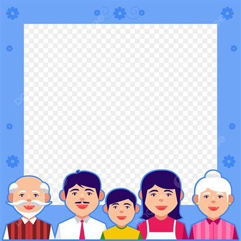 Gambar Bingkai Keluarga Dengan Kakek Orang Tua Dan Anak Anak, Kakek Dan Nenek, Keluarga, Twibbon ...