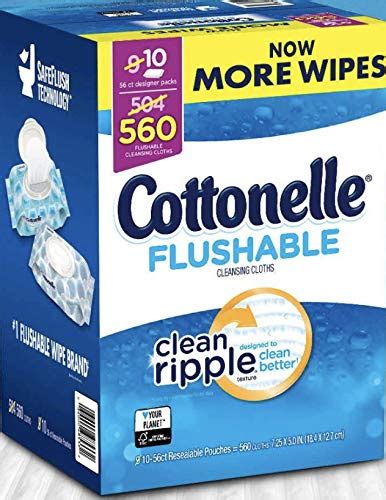 Buy Cottonelle Value Pack Flushable Wipes, Wavy Clean Ripple Texture ...