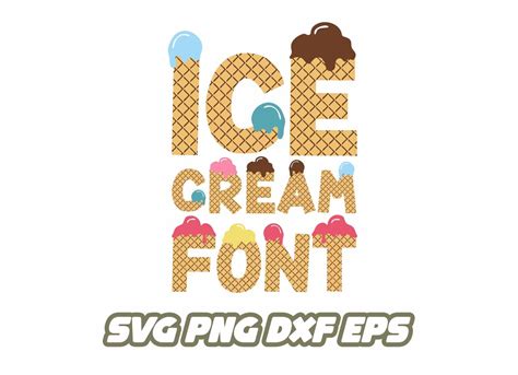 Ice Cream Svg, Ice Cream Font, Summer Svg, Vacation Png, Birthday Svg, Party Letters, Party Font ...