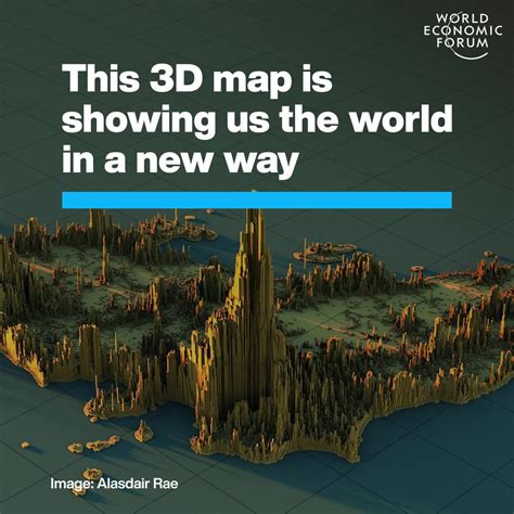 This 3D World Population Density Map Shows The Spread of 8 Billion ...