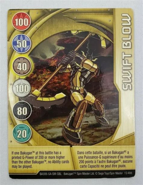 BAKUGAN BATTLE BRAWLERS ~ "SWIFT BLOW" Magnetic Card 15/48d BA306 ~ 2008 SEGA $4.19 - PicClick