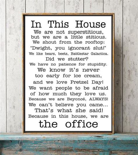 The Office Quotes TV Poster the office tv show In this house Office ...