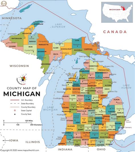 Printable Michigan County Map