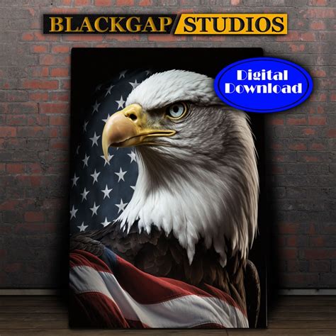 Bald Eagle Digital Download American Flag Background - Etsy