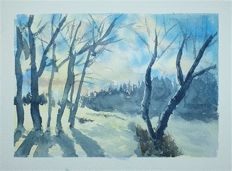 Snowy Landscape : r/Watercolor